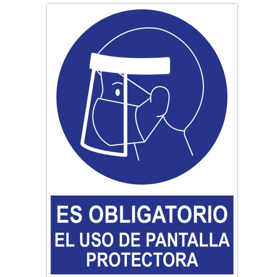 Proteccion Y Seguridad JBM | Poster Cartulina A3 Con "Es Obligatorio El Uso De Pantalla Protectora"