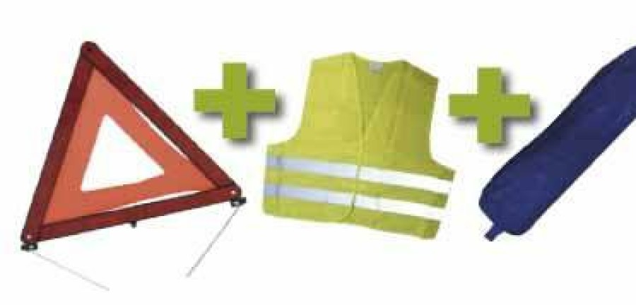 Kit Emergencia Y Seguridad JBM | Kit Emergencia Bolsa Azul Ribete+Triangulo+Chaleco