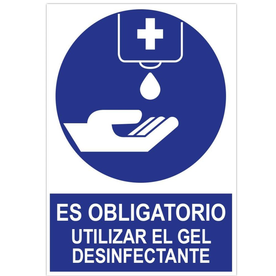 Proteccion Y Seguridad JBM | Poster Cartulina A3 Con "Es Obligatorio Utilizar El Gel Desinfectante"