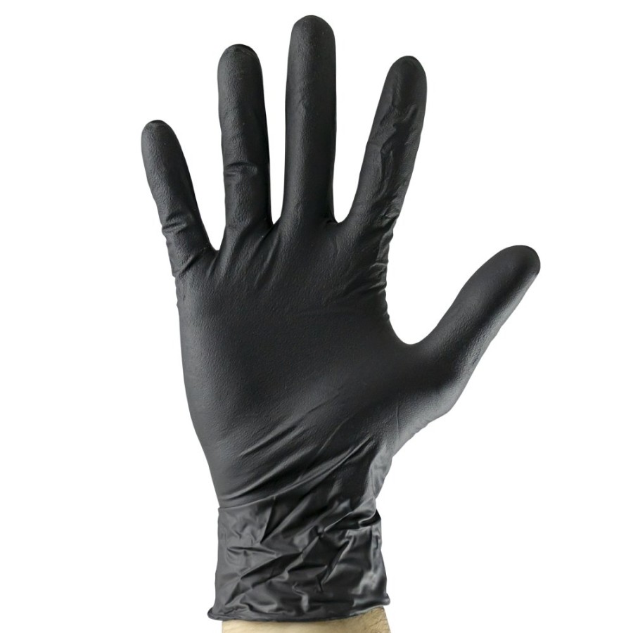 Proteccion Y Seguridad JBM | Guantes Negros Desechables De Nitrilo T:L 5Mil