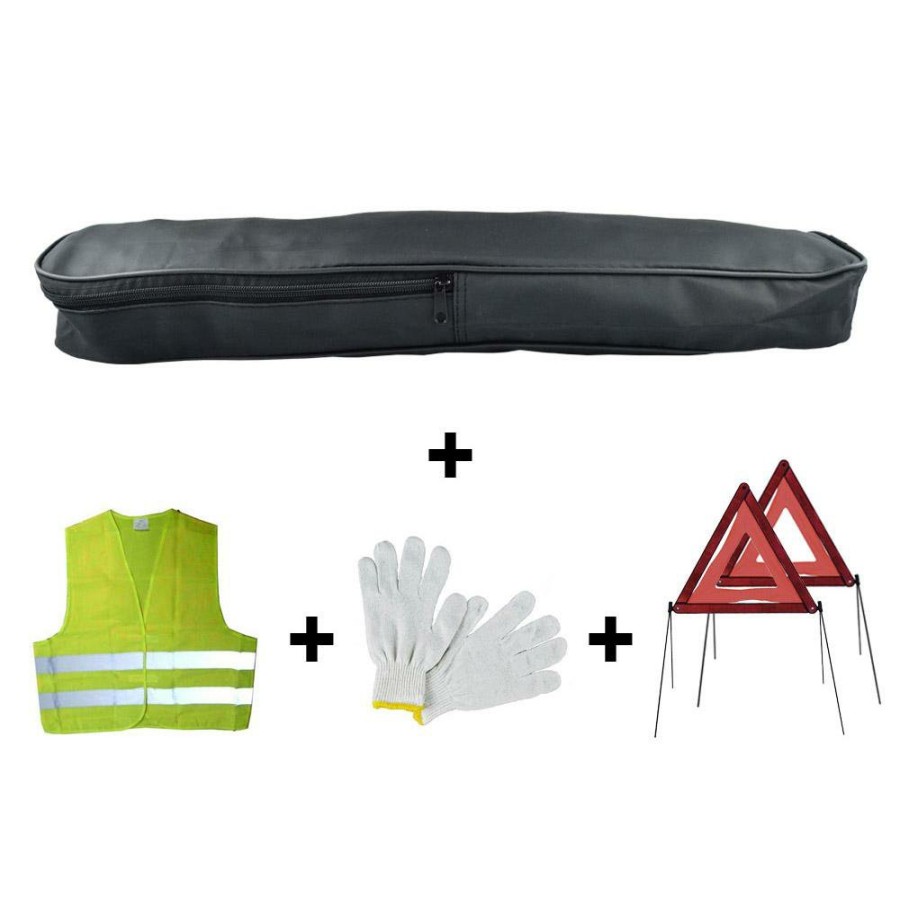 Kit Emergencia Y Seguridad JBM | Kit Emergencia Bolsa Pvc+2Triangulos+Chaleco+Guantes