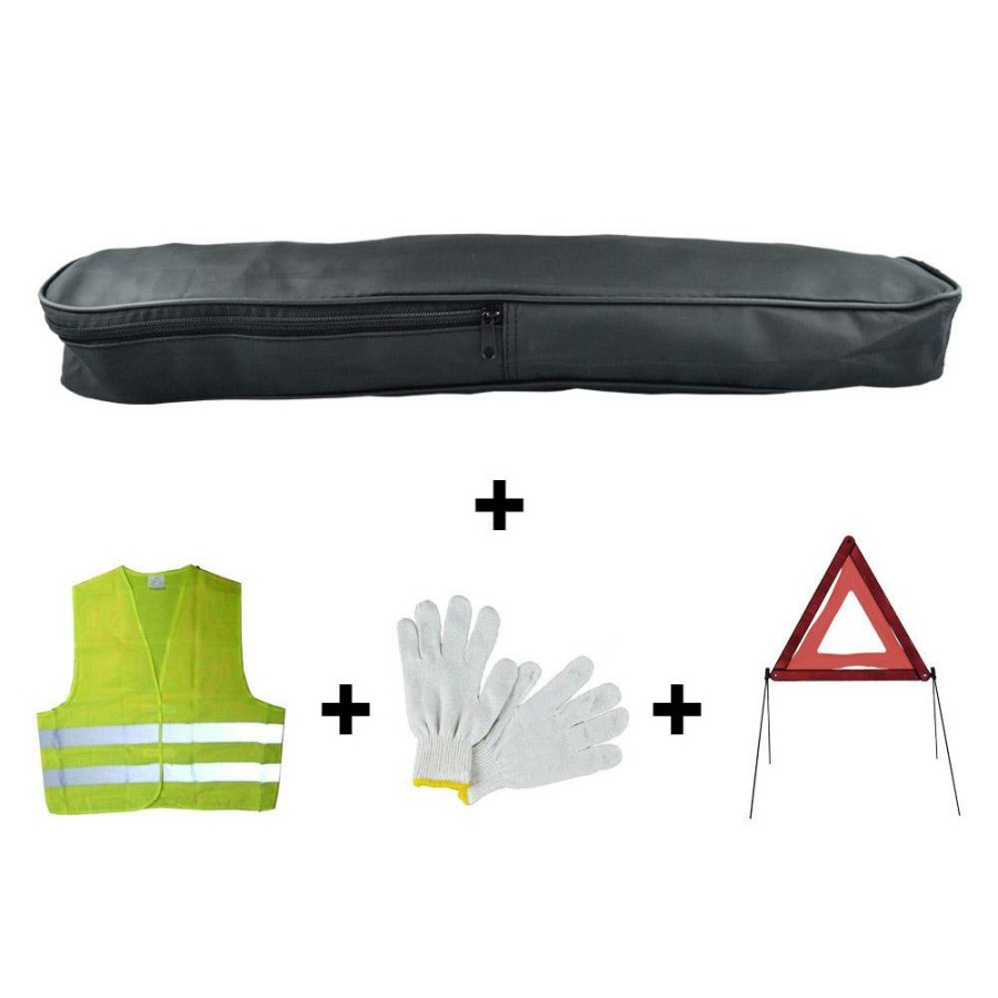 Kit Emergencia Y Seguridad JBM | Kit Emergencia Bolsa Pvc+Triangulo+Chaleco+Guantes