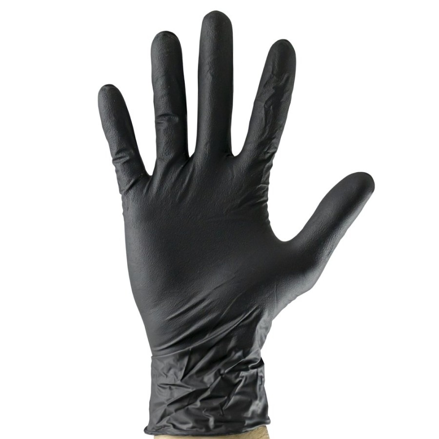 Proteccion Y Seguridad JBM | Guantes Negros Desechables De Nitrilo T:M 5Mil