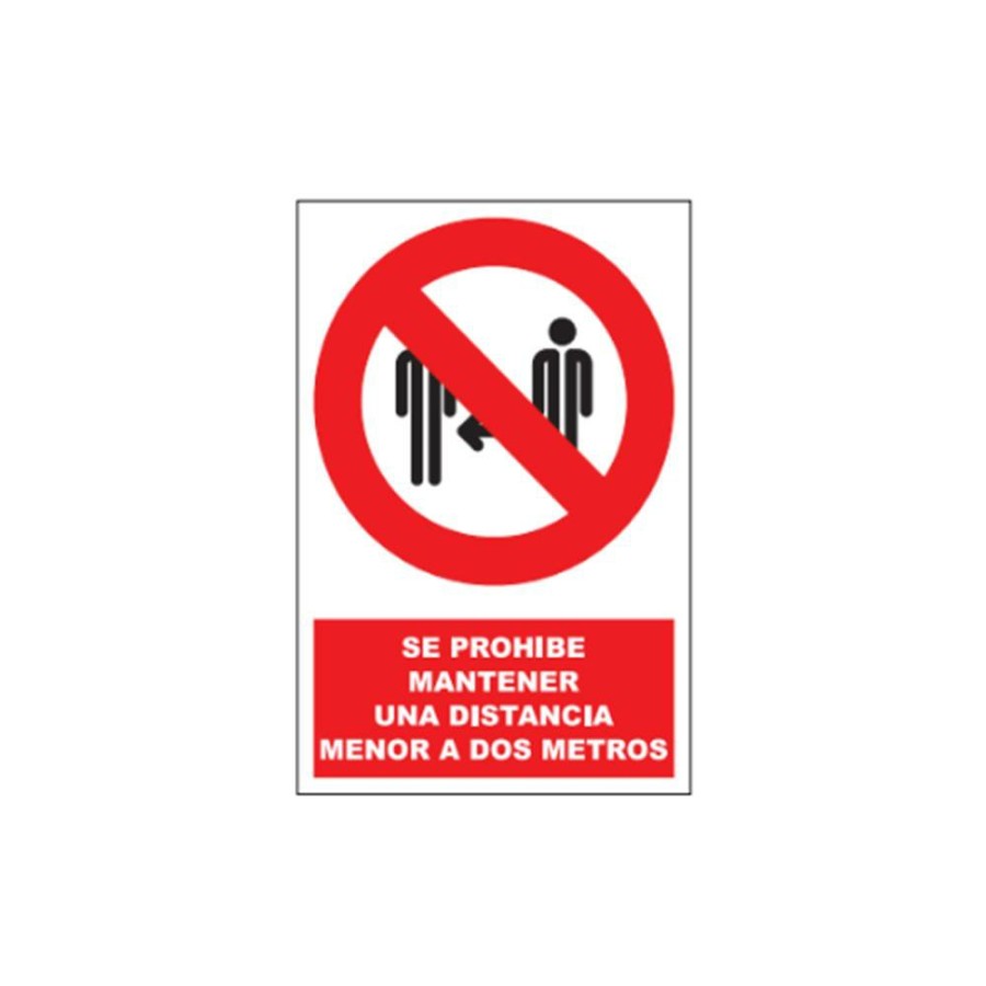 Proteccion Y Seguridad JBM | Paquete De 5 Carteles De Prohibicion - No Mantener Distancia De Seguridad