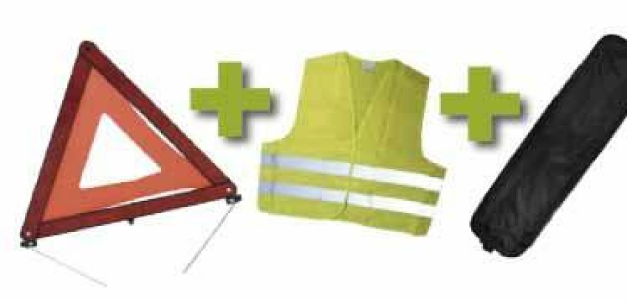 Kit Emergencia Y Seguridad JBM | Kit Emergencia Bolsa Negra Ribete+Triangulo+Chaleco