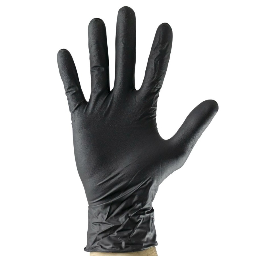 Proteccion Y Seguridad JBM | Guantes Negros Desechables De Nitrilo T:M 3.5Mil