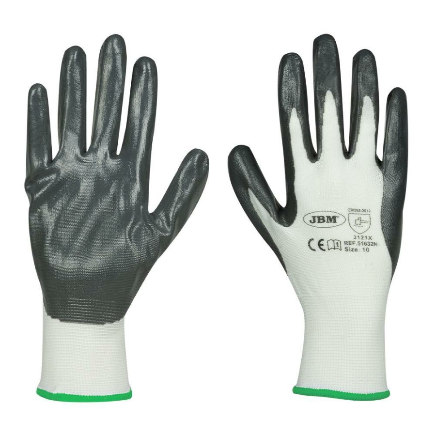 Kit Emergencia Y Seguridad JBM | Guantes Con Palma Reforzada De Nitrilo T.11 - Modelo Nuevo