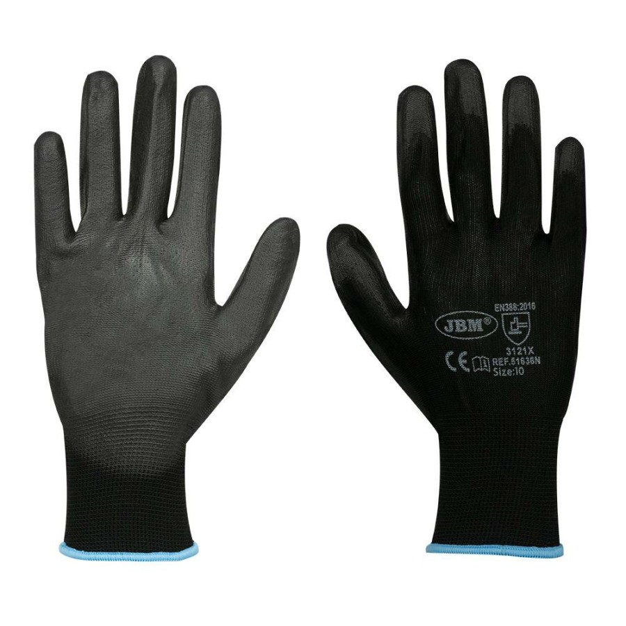 Kit Emergencia Y Seguridad JBM | Guantes Con Palma Reforzada De Poliuretano T. 10 - Modelo Nuevo