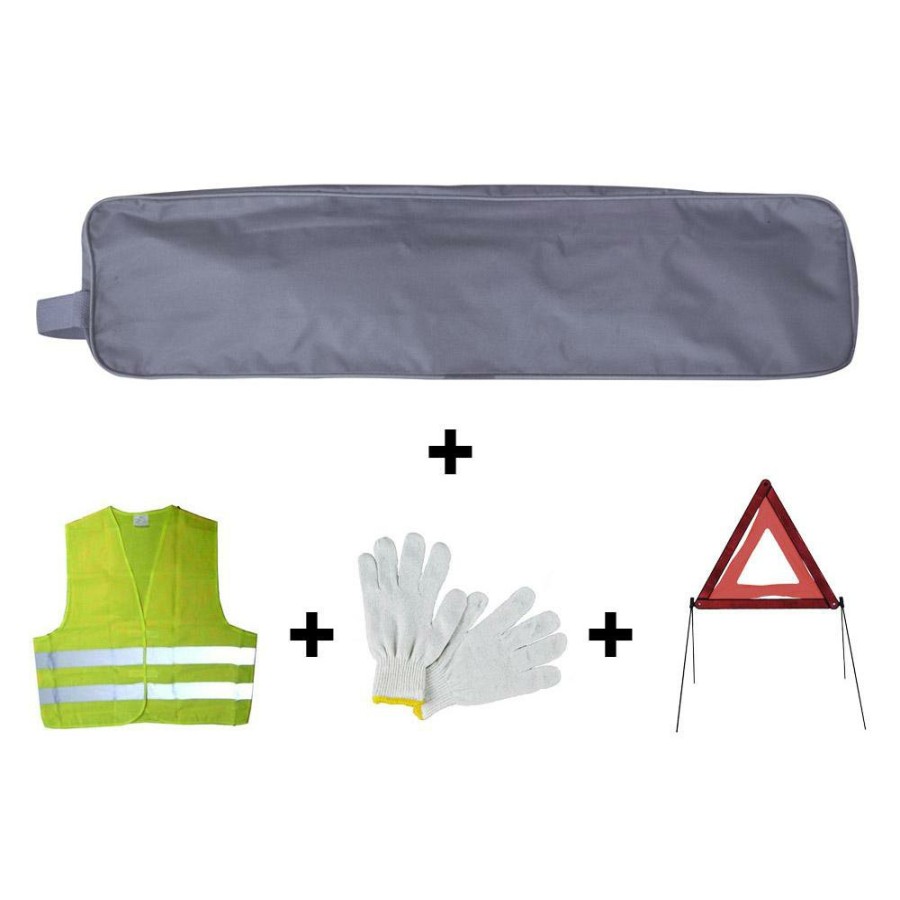 Kit Emergencia Y Seguridad JBM | Kit Emergencia Bolsa Gris Ribete+Triangulo+Chaleco+Guantes