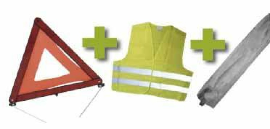 Kit Emergencia Y Seguridad JBM | Kit Emergencia Bolsa Mini Gris +Triangulo+Chaleco