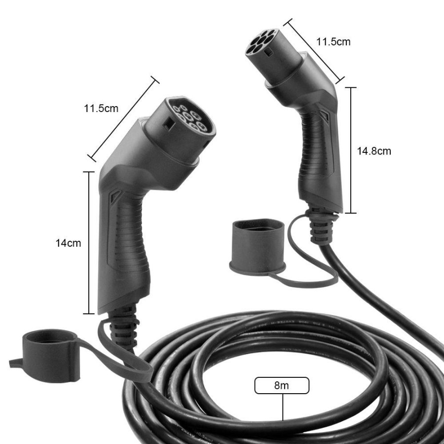 Energia Renovable Y Movilidad JBM | Cable De Carga Para Coche Electrico, 22Kw, 32 A, Tipo 2 A Tipo 2 (Trifasico)