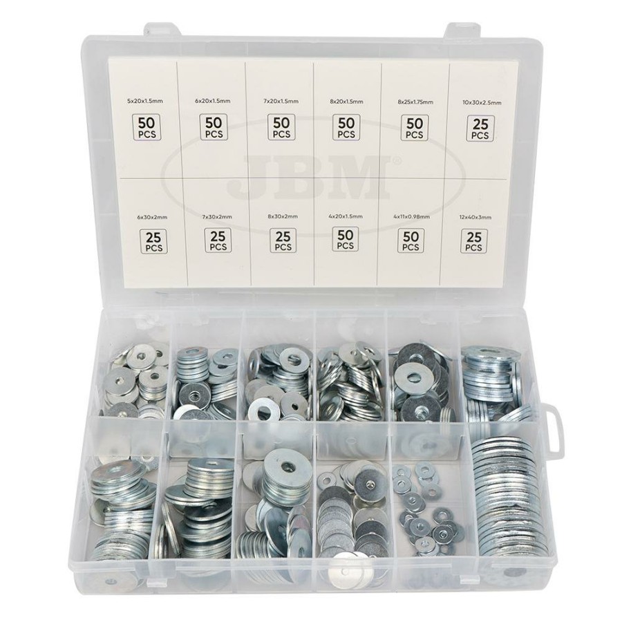 Consumibles JBM | Estuche De Arandelas De Hierro Galvanizado, 475Pcs