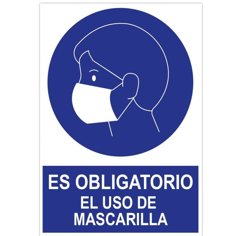 Proteccion Y Seguridad JBM | Poster Cartulina A3 Con "Es Obligatorio El Uso De La Mascarilla"