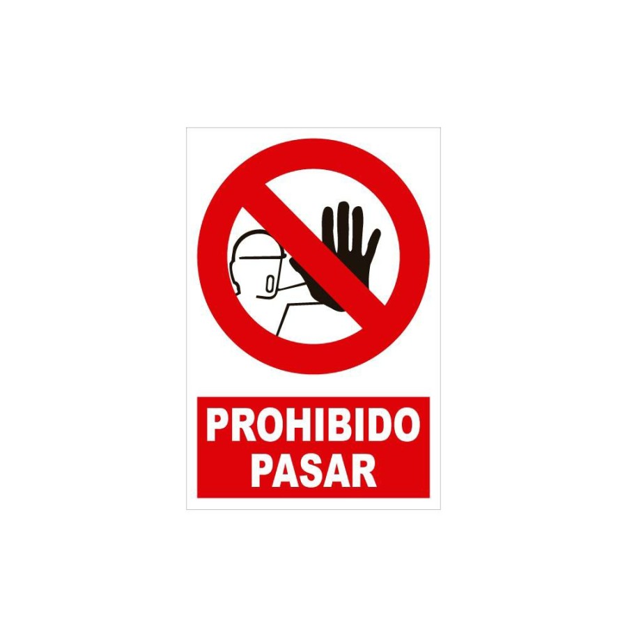 Proteccion Y Seguridad JBM | Paquete De 5 Carteles De Prohibicion - Prohibido Pasar