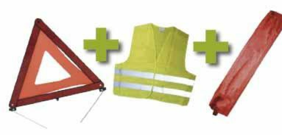 Kit Emergencia Y Seguridad JBM | Kit Emergencia Bolsa Mini Roja+Triangulo+Chaleco