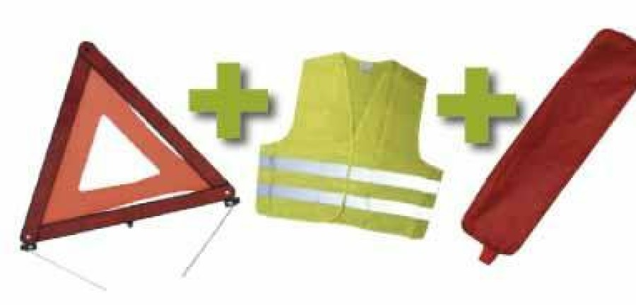 Kit Emergencia Y Seguridad JBM | Kit Emergencia Bolsa Roja Ribete+Triangulo+Chaleco