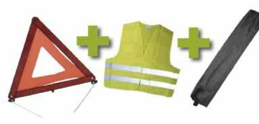 Kit Emergencia Y Seguridad JBM | Kit Emergencia Bolsa Mini Negra +Triangulo+Chaleco